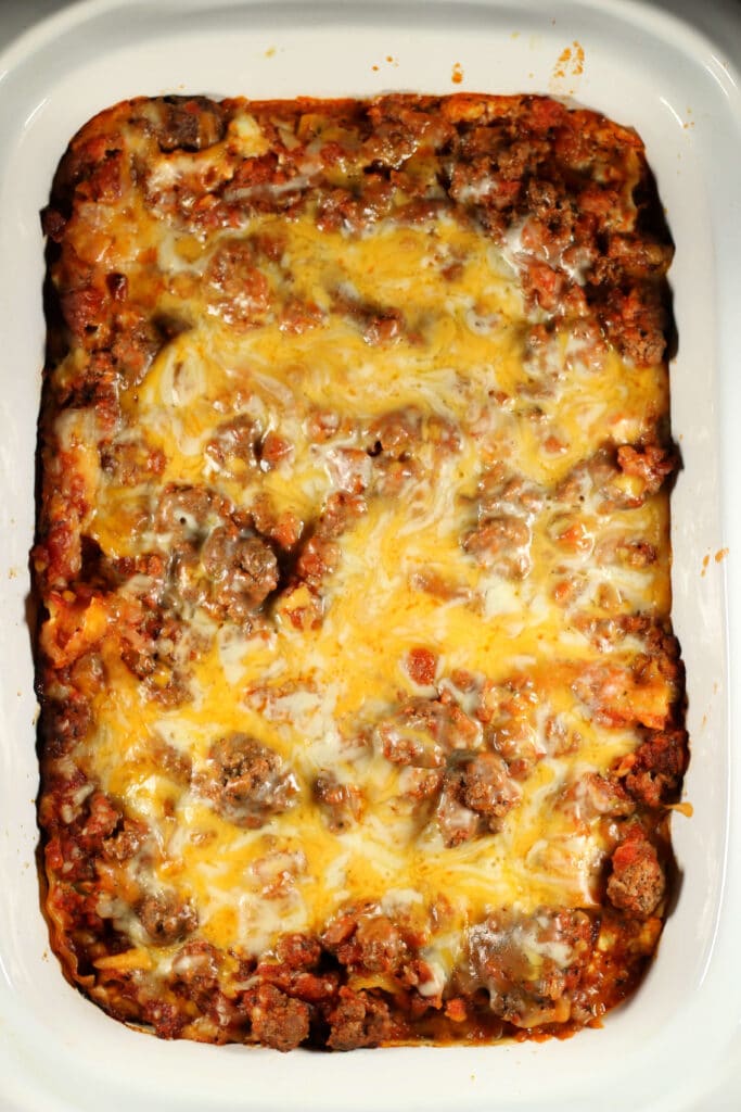 Garlic Parmesan Bacon Cheeseburger Lasagna