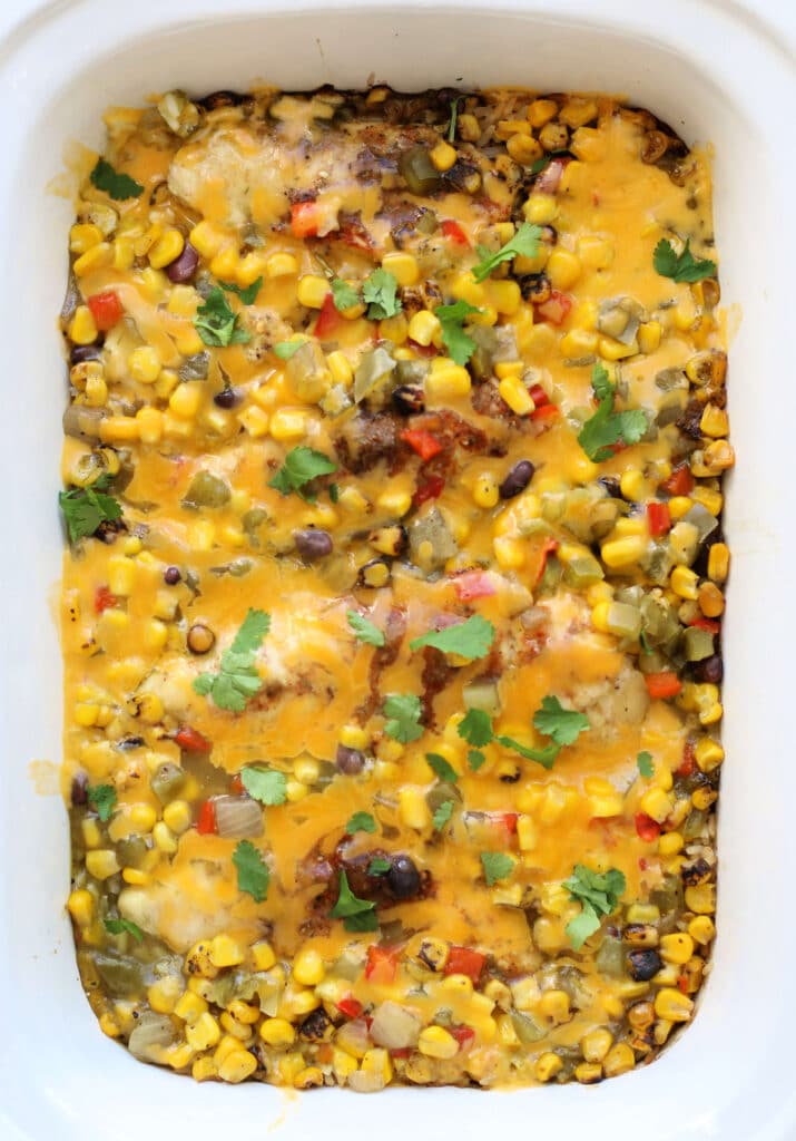 Slow Cooker Chicken Enchilada Casserole