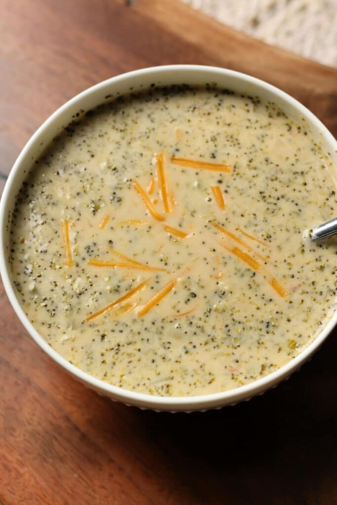 High Protein Broccoli Cheddar Soup