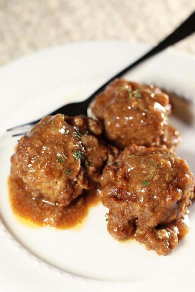 Slow Cooker Salisbury Meatballs
