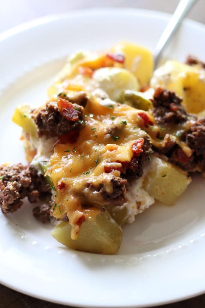 Bacon Cheeseburger Potato Casserole