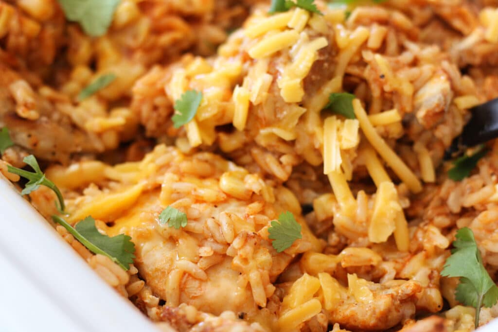 Slow Cooker Cheesy Chicken Enchilada Rice