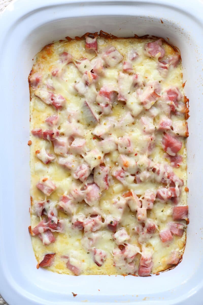 Cheesy Ham Hashbrown Bake