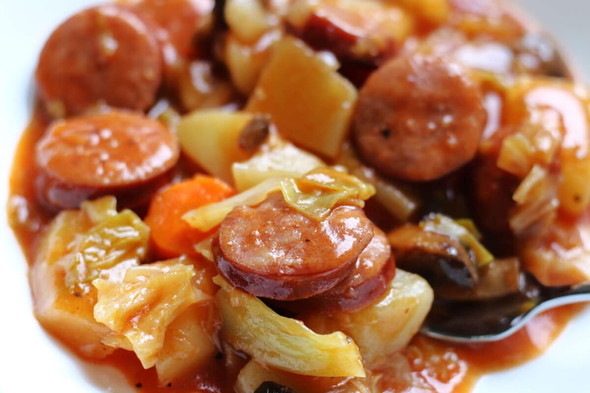 Instant Pot Smoky Sausage, Cabbage and Potatoes