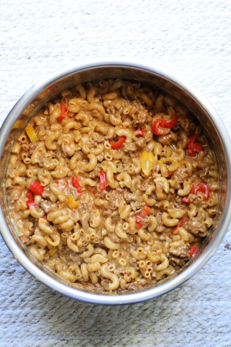 Instant Pot Cheesy Pork Taco Mac