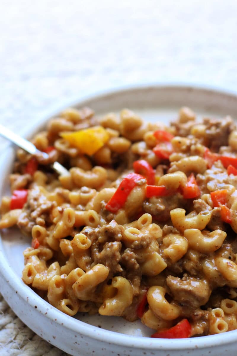 Instant Pot Cheesy Pork Taco Mac