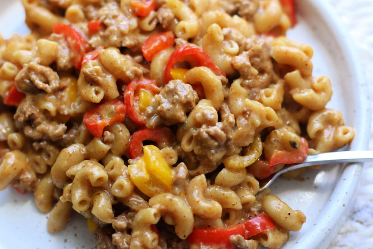 Instant Pot Cheesy Pork Taco Mac