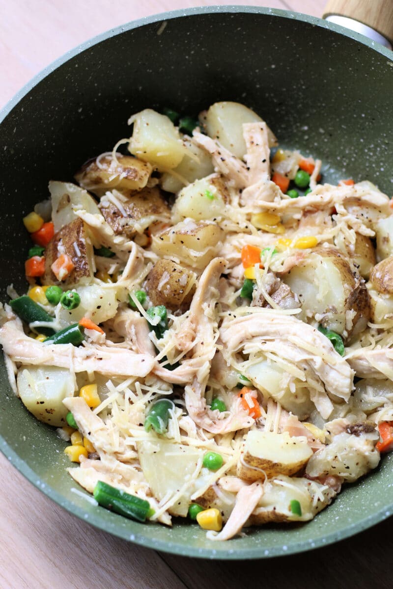 Garlic Parmesan Chicken Potato Skillet