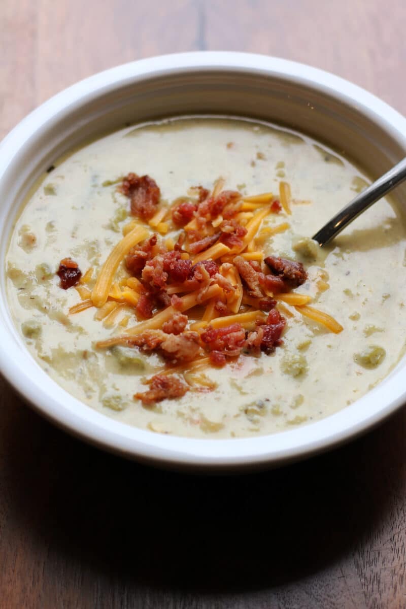 Dolly's Tennessee Mountain Stampede Soup--a creamy slow cooker vegetable soup made with mixed vegetables, herbs and chicken broth.