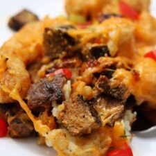 Cheesy Garlic Smashburger Casserole