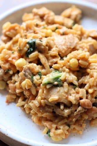 Cowboy Creamy Chicken Spinach and Mushroom Casserole