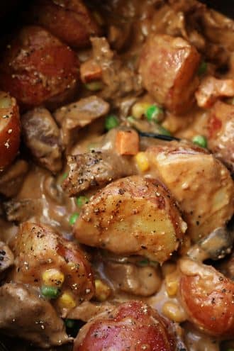 Slow Cooked Steak Diane Casserole