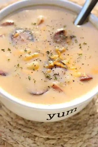 Incredibly Satisfying Creamy and Cheesy Kielbasa Soup