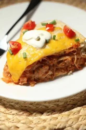 No Fuss 5 Ingredient Crockpot Mexican Lasagna